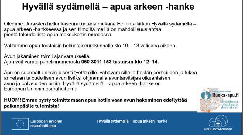 Hyvällä sydämellä – apua arkeen -hanke