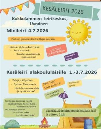 Kokkolammen kesäleirit 2026 1-3.7 ja 4.7