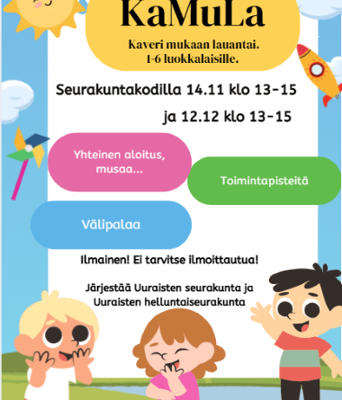 KaMuLa seuraavan kerran 14.11 koulukeskuksella klo 13-15